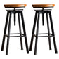 Industrial Leather Wood Counter Bar Stool Armless Adjustable Height Stool Black 2 Piece Set Clearhalo 'Bar Furniture' 'Bar Stools' 'bar_stools' 'furn' 'furn_bar_stools' 'furniture_bar_stools' 'Kitchen & Dining Furniture' 'kitchen&dining_furn' 'kitchen' 'kitchen_furn' Furniture' 4321011