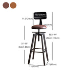 Industrial Leather Wood Counter Bar Stool Armless Adjustable Height Stool Clearhalo 'Bar Furniture' 'Bar Stools' 'bar_stools' 'furn' 'furn_bar_stools' 'furniture_bar_stools' 'Kitchen & Dining Furniture' 'kitchen&dining_furn' 'kitchen' 'kitchen_furn' Furniture' 4321016