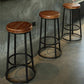 Brown Wood Backless and Armless Stool Industrial Bar and Counter Stool with Iron Legs Clearhalo 'Bar Furniture' 'Bar Stools' 'bar_stools' 'furn' 'furn_bar_stools' 'furniture_bar_stools' 'Kitchen & Dining Furniture' 'kitchen&dining_furn' 'kitchen' 'kitchen_furn' Furniture' 4321022