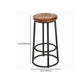 Brown Wood Backless and Armless Stool Industrial Bar and Counter Stool with Iron Legs Clearhalo 'Bar Furniture' 'Bar Stools' 'bar_stools' 'furn' 'furn_bar_stools' 'furniture_bar_stools' 'Kitchen & Dining Furniture' 'kitchen&dining_furn' 'kitchen' 'kitchen_furn' Furniture' 4321029