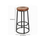 Brown Wood Backless and Armless Stool Industrial Bar and Counter Stool with Iron Legs Clearhalo 'Bar Furniture' 'Bar Stools' 'bar_stools' 'furn' 'furn_bar_stools' 'furniture_bar_stools' 'Kitchen & Dining Furniture' 'kitchen&dining_furn' 'kitchen' 'kitchen_furn' Furniture' 4321031
