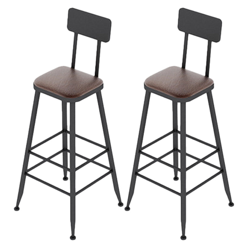 Industrial Distressed Bar Stool Bristol Bar Stool Leather with Cushion 2 Piece Set Square Clearhalo 'Bar Furniture' 'Bar Stools' 'bar_stools' 'furn' 'furn_bar_stools' 'furniture_bar_stools' 'Kitchen & Dining Furniture' 'kitchen&dining_furn' 'kitchen' 'kitchen_furn' Furniture' 4321033