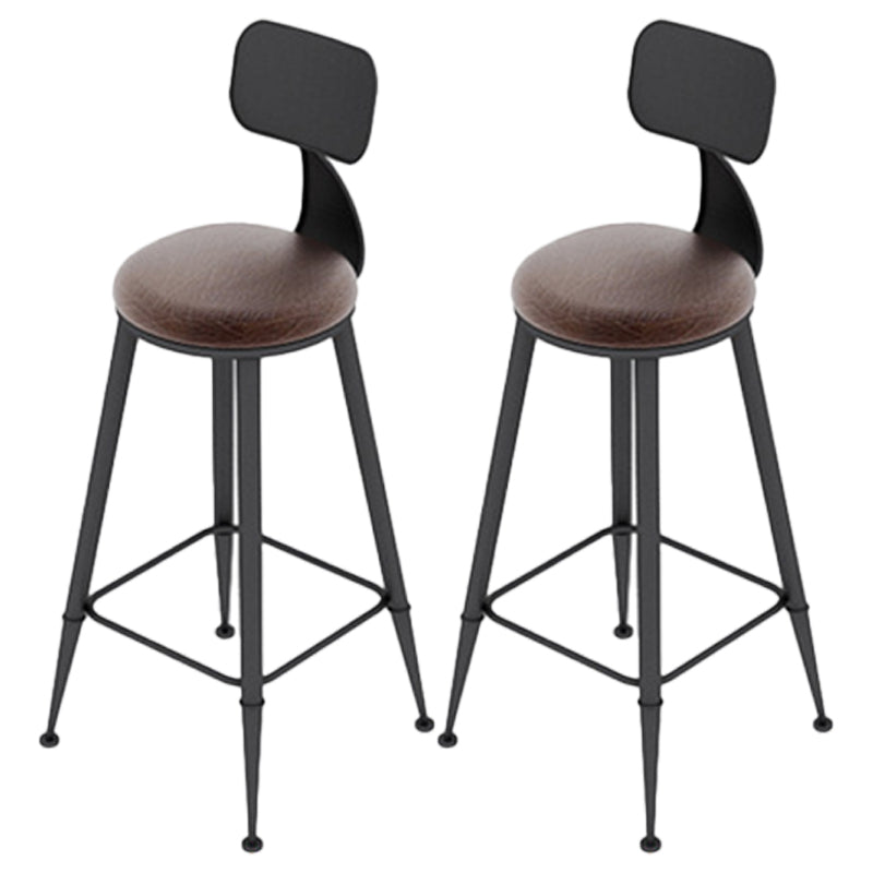 Industrial Distressed Bar Stool Bristol Bar Stool Leather with Cushion 2 Piece Set Round Clearhalo 'Bar Furniture' 'Bar Stools' 'bar_stools' 'furn' 'furn_bar_stools' 'furniture_bar_stools' 'Kitchen & Dining Furniture' 'kitchen&dining_furn' 'kitchen' 'kitchen_furn' Furniture' 4321034