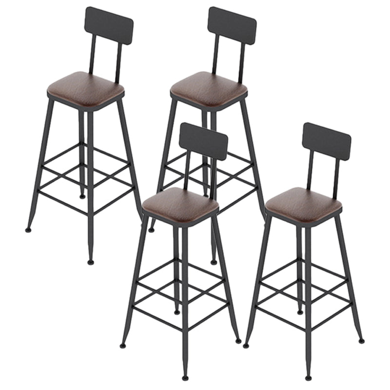 Industrial Distressed Bar Stool Bristol Bar Stool Leather with Cushion 4 Piece Set Square Clearhalo 'Bar Furniture' 'Bar Stools' 'bar_stools' 'furn' 'furn_bar_stools' 'furniture_bar_stools' 'Kitchen & Dining Furniture' 'kitchen&dining_furn' 'kitchen' 'kitchen_furn' Furniture' 4321036