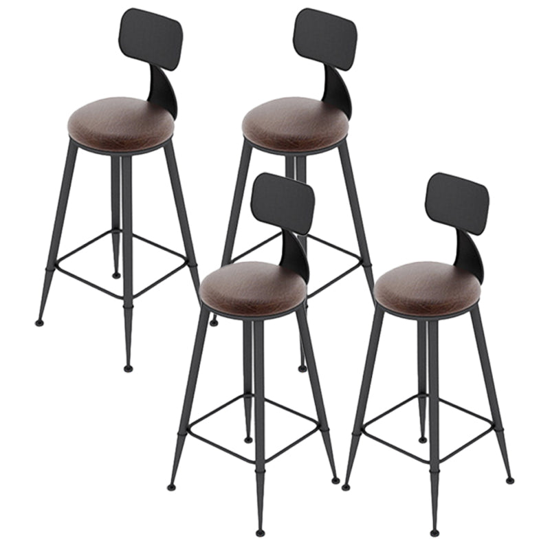 Industrial Distressed Bar Stool Bristol Bar Stool Leather with Cushion 4 Piece Set Round Clearhalo 'Bar Furniture' 'Bar Stools' 'bar_stools' 'furn' 'furn_bar_stools' 'furniture_bar_stools' 'Kitchen & Dining Furniture' 'kitchen&dining_furn' 'kitchen' 'kitchen_furn' Furniture' 4321038