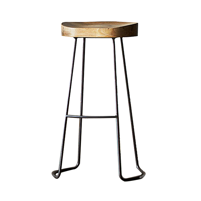 Industrial Backless and Armless Bar Stool Wooden Counter Stool 1 Piece Clearhalo 'Bar Furniture' 'Bar Stools' 'bar_stools' 'furn' 'furn_bar_stools' 'furniture_bar_stools' 'Kitchen & Dining Furniture' 'kitchen&dining_furn' 'kitchen' 'kitchen_furn' Furniture' 4321044