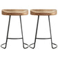 Industrial Backless and Armless Bar Stool Wooden Counter Stool 2 Piece Set Short Stool(18"H) Clearhalo 'Bar Furniture' 'Bar Stools' 'bar_stools' 'furn' 'furn_bar_stools' 'furniture_bar_stools' 'Kitchen & Dining Furniture' 'kitchen&dining_furn' 'kitchen' 'kitchen_furn' Furniture' 4321045