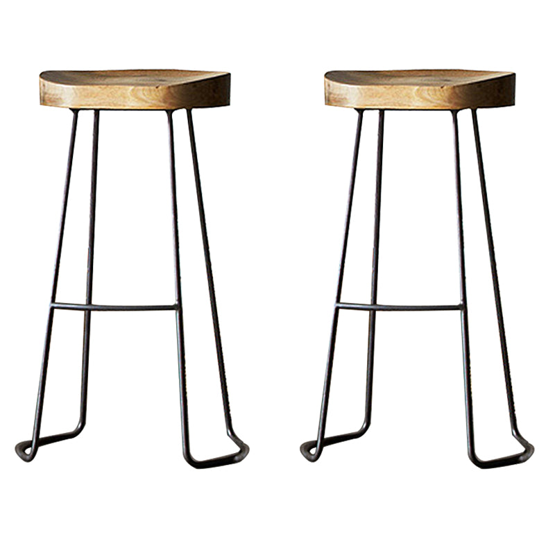 Industrial Backless and Armless Bar Stool Wooden Counter Stool 2 Piece Set Clearhalo 'Bar Furniture' 'Bar Stools' 'bar_stools' 'furn' 'furn_bar_stools' 'furniture_bar_stools' 'Kitchen & Dining Furniture' 'kitchen&dining_furn' 'kitchen' 'kitchen_furn' Furniture' 4321047