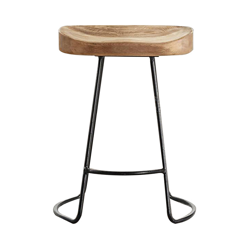 Industrial Backless and Armless Bar Stool Wooden Counter Stool 1 Piece Short Stool(18"H) Clearhalo 'Bar Furniture' 'Bar Stools' 'bar_stools' 'furn' 'furn_bar_stools' 'furniture_bar_stools' 'Kitchen & Dining Furniture' 'kitchen&dining_furn' 'kitchen' 'kitchen_furn' Furniture' 4321051