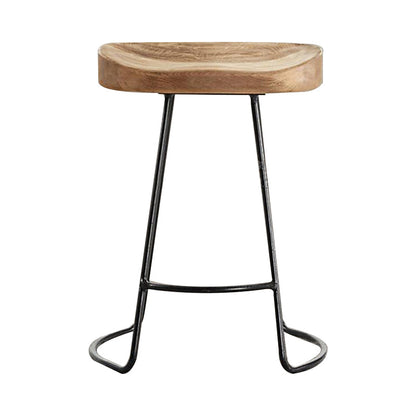 Industrial Backless and Armless Bar Stool Wooden Counter Stool 1 Piece Short Stool(18"H) Clearhalo 'Bar Furniture' 'Bar Stools' 'bar_stools' 'furn' 'furn_bar_stools' 'furniture_bar_stools' 'Kitchen & Dining Furniture' 'kitchen&dining_furn' 'kitchen' 'kitchen_furn' Furniture' 4321051