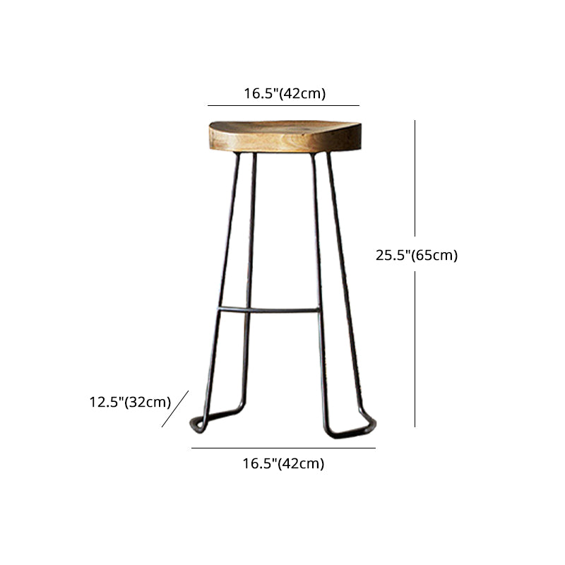 Industrial Backless and Armless Bar Stool Wooden Counter Stool Clearhalo 'Bar Furniture' 'Bar Stools' 'bar_stools' 'furn' 'furn_bar_stools' 'furniture_bar_stools' 'Kitchen & Dining Furniture' 'kitchen&dining_furn' 'kitchen' 'kitchen_furn' Furniture' 4321055