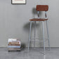 Industrial Style Ironwork Barstool Solid Wood Seat Bar High Chair with Backrest Clearhalo 'Bar Furniture' 'Bar Stools' 'bar_stools' 'furn' 'furn_bar_stools' 'furniture_bar_stools' 'Kitchen & Dining Furniture' 'kitchen&dining_furn' 'kitchen' 'kitchen_furn' Furniture' 4321061