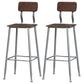 Industrial Style Ironwork Barstool Solid Wood Seat Bar High Chair with Backrest Silver 2 Piece Set Clearhalo 'Bar Furniture' 'Bar Stools' 'bar_stools' 'furn' 'furn_bar_stools' 'furniture_bar_stools' 'Kitchen & Dining Furniture' 'kitchen&dining_furn' 'kitchen' 'kitchen_furn' Furniture' 4321062