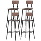 Industrial Style Ironwork Barstool Solid Wood Seat Bar High Chair with Backrest Black 4 Piece Set Clearhalo 'Bar Furniture' 'Bar Stools' 'bar_stools' 'furn' 'furn_bar_stools' 'furniture_bar_stools' 'Kitchen & Dining Furniture' 'kitchen&dining_furn' 'kitchen' 'kitchen_furn' Furniture' 4321064