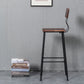 Industrial Style Ironwork Barstool Solid Wood Seat Bar High Chair with Backrest Clearhalo 'Bar Furniture' 'Bar Stools' 'bar_stools' 'furn' 'furn_bar_stools' 'furniture_bar_stools' 'Kitchen & Dining Furniture' 'kitchen&dining_furn' 'kitchen' 'kitchen_furn' Furniture' 4321071