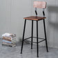 Industrial Style Ironwork Barstool Solid Wood Seat Bar High Chair with Backrest Clearhalo 'Bar Furniture' 'Bar Stools' 'bar_stools' 'furn' 'furn_bar_stools' 'furniture_bar_stools' 'Kitchen & Dining Furniture' 'kitchen&dining_furn' 'kitchen' 'kitchen_furn' Furniture' 4321073