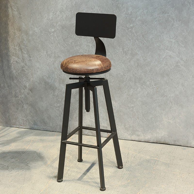 Industrial Four Legs Bar Stool with Footrest Adjustable Height Barstool Clearhalo 'Bar Furniture' 'Bar Stools' 'bar_stools' 'furn' 'furn_bar_stools' 'furniture_bar_stools' 'Kitchen & Dining Furniture' 'kitchen&dining_furn' 'kitchen' 'kitchen_furn' Furniture' 4321149