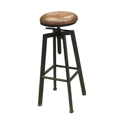Industrial Four Legs Bar Stool with Footrest Adjustable Height Barstool Leather 1 Piece Backless Clearhalo 'Bar Furniture' 'Bar Stools' 'bar_stools' 'furn' 'furn_bar_stools' 'furniture_bar_stools' 'Kitchen & Dining Furniture' 'kitchen&dining_furn' 'kitchen' 'kitchen_furn' Furniture' 4321153