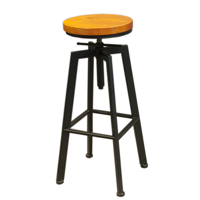 Industrial Four Legs Bar Stool with Footrest Adjustable Height Barstool Clearhalo 'Bar Furniture' 'Bar Stools' 'bar_stools' 'furn' 'furn_bar_stools' 'furniture_bar_stools' 'Kitchen & Dining Furniture' 'kitchen&dining_furn' 'kitchen' 'kitchen_furn' Furniture' 4321155