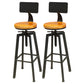 Industrial Four Legs Bar Stool with Footrest Adjustable Height Barstool Wood 2 Piece Set Low Back Clearhalo 'Bar Furniture' 'Bar Stools' 'bar_stools' 'furn' 'furn_bar_stools' 'furniture_bar_stools' 'Kitchen & Dining Furniture' 'kitchen&dining_furn' 'kitchen' 'kitchen_furn' Furniture' 4321156