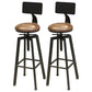Industrial Four Legs Bar Stool with Footrest Adjustable Height Barstool Leather 2 Piece Set Low Back Clearhalo 'Bar Furniture' 'Bar Stools' 'bar_stools' 'furn' 'furn_bar_stools' 'furniture_bar_stools' 'Kitchen & Dining Furniture' 'kitchen&dining_furn' 'kitchen' 'kitchen_furn' Furniture' 4321158