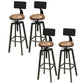 Industrial Four Legs Bar Stool with Footrest Adjustable Height Barstool Leather 4 Piece Set Low Back Clearhalo 'Bar Furniture' 'Bar Stools' 'bar_stools' 'furn' 'furn_bar_stools' 'furniture_bar_stools' 'Kitchen & Dining Furniture' 'kitchen&dining_furn' 'kitchen' 'kitchen_furn' Furniture' 4321162