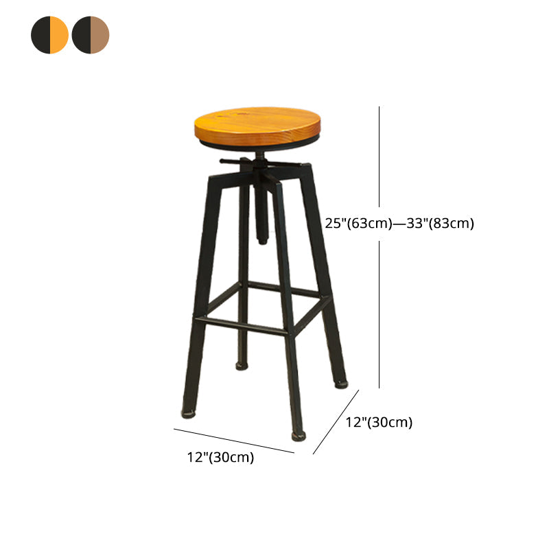 Industrial Four Legs Bar Stool with Footrest Adjustable Height Barstool Clearhalo 'Bar Furniture' 'Bar Stools' 'bar_stools' 'furn' 'furn_bar_stools' 'furniture_bar_stools' 'Kitchen & Dining Furniture' 'kitchen&dining_furn' 'kitchen' 'kitchen_furn' Furniture' 4321165