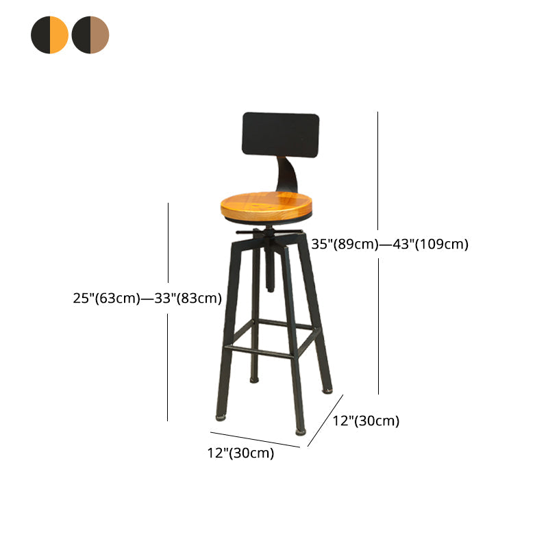 Industrial Four Legs Bar Stool with Footrest Adjustable Height Barstool Clearhalo 'Bar Furniture' 'Bar Stools' 'bar_stools' 'furn' 'furn_bar_stools' 'furniture_bar_stools' 'Kitchen & Dining Furniture' 'kitchen&dining_furn' 'kitchen' 'kitchen_furn' Furniture' 4321166