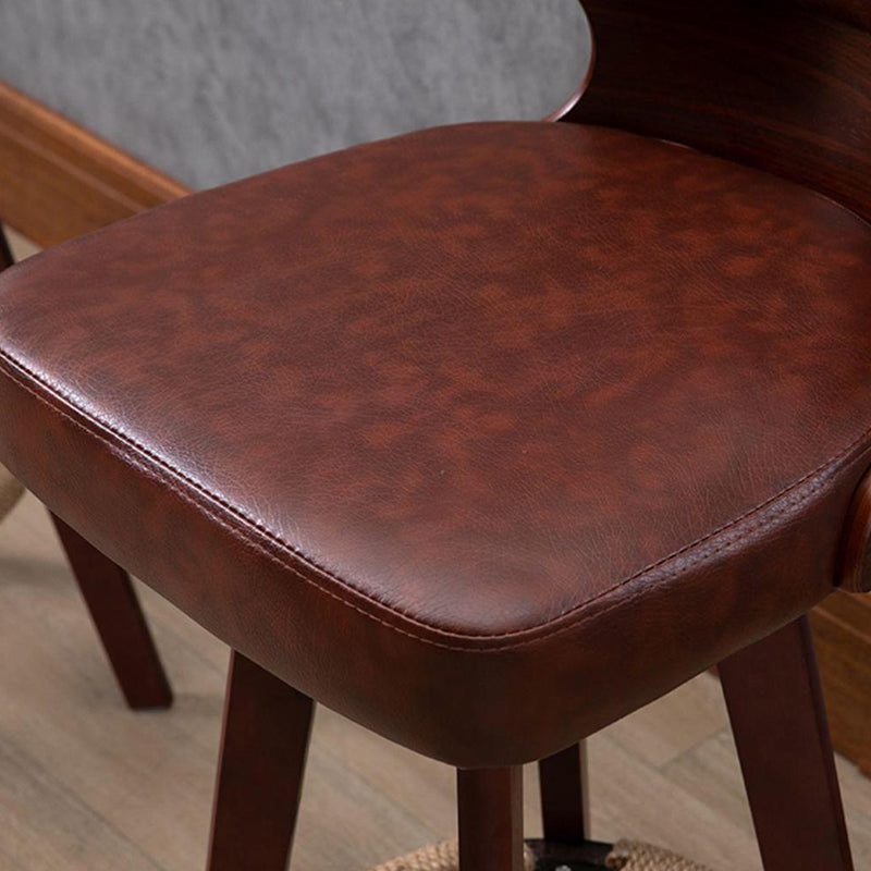 Modern Bar Stool Rubber Wooden Backrest Barstools with Soles Swivel Cushions Clearhalo 'Bar Furniture' 'Bar Stools' 'bar_stools' 'furn' 'furn_bar_stools' 'furniture_bar_stools' 'Kitchen & Dining Furniture' 'kitchen&dining_furn' 'kitchen' 'kitchen_furn' Furniture' 4321174