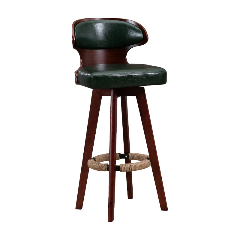 Modern Bar Stool Rubber Wooden Backrest Barstools with Soles Swivel Cushions Blackish Green 1 Piece Clearhalo 'Bar Furniture' 'Bar Stools' 'bar_stools' 'furn' 'furn_bar_stools' 'furniture_bar_stools' 'Kitchen & Dining Furniture' 'kitchen&dining_furn' 'kitchen' 'kitchen_furn' Furniture' 4321175