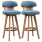 Modern Bar Stool Rubber Wooden Backrest Barstools with Soles Swivel Cushions Blue 2 Piece Set Clearhalo 'Bar Furniture' 'Bar Stools' 'bar_stools' 'furn' 'furn_bar_stools' 'furniture_bar_stools' 'Kitchen & Dining Furniture' 'kitchen&dining_furn' 'kitchen' 'kitchen_furn' Furniture' 4321184