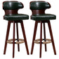 Modern Bar Stool Rubber Wooden Backrest Barstools with Soles Swivel Cushions Blackish Green 2 Piece Set Clearhalo 'Bar Furniture' 'Bar Stools' 'bar_stools' 'furn' 'furn_bar_stools' 'furniture_bar_stools' 'Kitchen & Dining Furniture' 'kitchen&dining_furn' 'kitchen' 'kitchen_furn' Furniture' 4321186