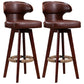 Modern Bar Stool Rubber Wooden Backrest Barstools with Soles Swivel Cushions Brown 2 Piece Set Clearhalo 'Bar Furniture' 'Bar Stools' 'bar_stools' 'furn' 'furn_bar_stools' 'furniture_bar_stools' 'Kitchen & Dining Furniture' 'kitchen&dining_furn' 'kitchen' 'kitchen_furn' Furniture' 4321187