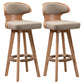 Modern Bar Stool Rubber Wooden Backrest Barstools with Soles Swivel Cushions Khaki 2 Piece Set Clearhalo 'Bar Furniture' 'Bar Stools' 'bar_stools' 'furn' 'furn_bar_stools' 'furniture_bar_stools' 'Kitchen & Dining Furniture' 'kitchen&dining_furn' 'kitchen' 'kitchen_furn' Furniture' 4321189