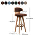 Modern Bar Stool Rubber Wooden Backrest Barstools with Soles Swivel Cushions Clearhalo 'Bar Furniture' 'Bar Stools' 'bar_stools' 'furn' 'furn_bar_stools' 'furniture_bar_stools' 'Kitchen & Dining Furniture' 'kitchen&dining_furn' 'kitchen' 'kitchen_furn' Furniture' 4321198