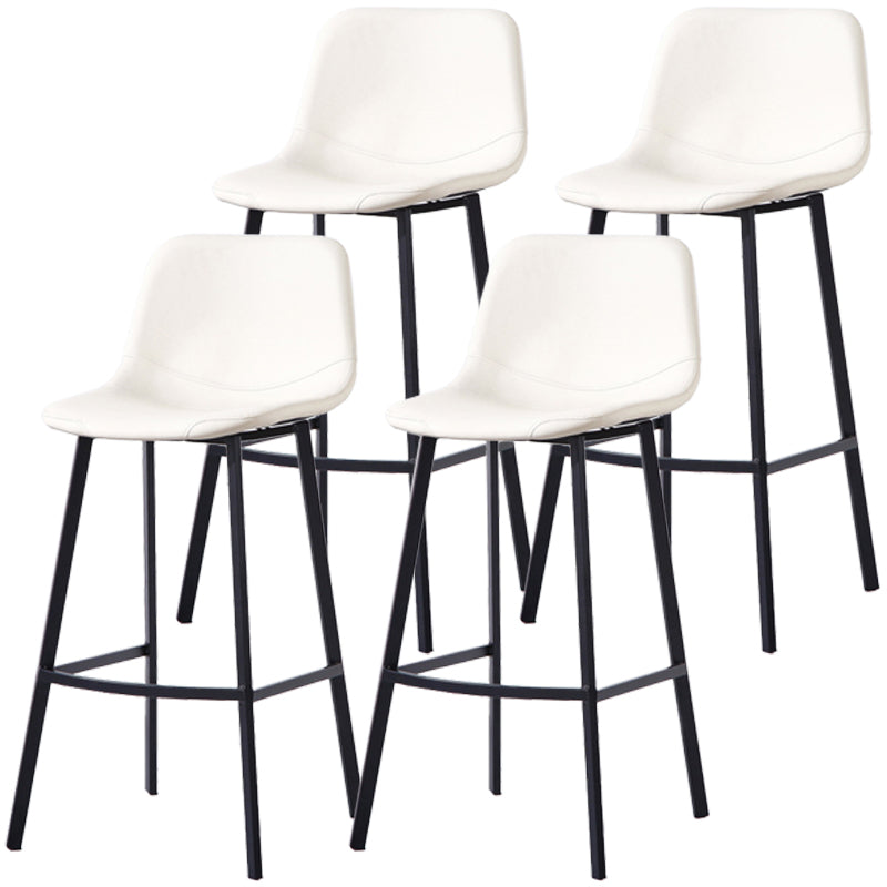 PU Leather Barstools Industrial Living Room Black Bar and Counter Stool White 4 Piece Set Bar Stool(30"H) Clearhalo 'Bar Furniture' 'Bar Stools' 'bar_stools' 'furn' 'furn_bar_stools' 'furniture_bar_stools' 'Kitchen & Dining Furniture' 'kitchen&dining_furn' 'kitchen' 'kitchen_furn' Furniture' 4321200
