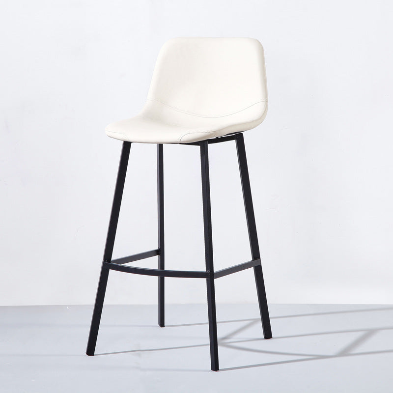 PU Leather Barstools Industrial Living Room Black Bar and Counter Stool White 1 Piece Bar Stool(30"H) Clearhalo 'Bar Furniture' 'Bar Stools' 'bar_stools' 'furn' 'furn_bar_stools' 'furniture_bar_stools' 'Kitchen & Dining Furniture' 'kitchen&dining_furn' 'kitchen' 'kitchen_furn' Furniture' 4321201