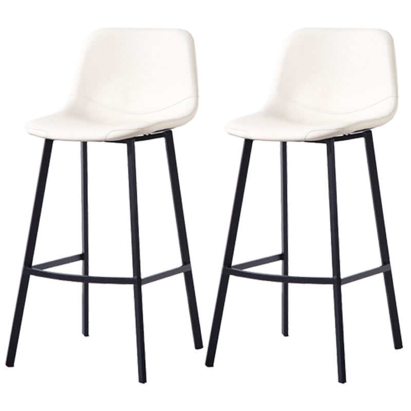 PU Leather Barstools Industrial Living Room Black Bar and Counter Stool White 2 Piece Set Bar Stool(30"H) Clearhalo 'Bar Furniture' 'Bar Stools' 'bar_stools' 'furn' 'furn_bar_stools' 'furniture_bar_stools' 'Kitchen & Dining Furniture' 'kitchen&dining_furn' 'kitchen' 'kitchen_furn' Furniture' 4321204
