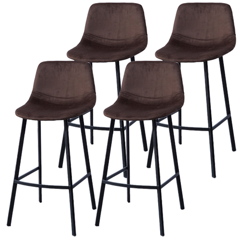 PU Leather Barstools Industrial Living Room Black Bar and Counter Stool Dark Coffee 4 Piece Set Counter Stool(26"H) Clearhalo 'Bar Furniture' 'Bar Stools' 'bar_stools' 'furn' 'furn_bar_stools' 'furniture_bar_stools' 'Kitchen & Dining Furniture' 'kitchen&dining_furn' 'kitchen' 'kitchen_furn' Furniture' 4321206
