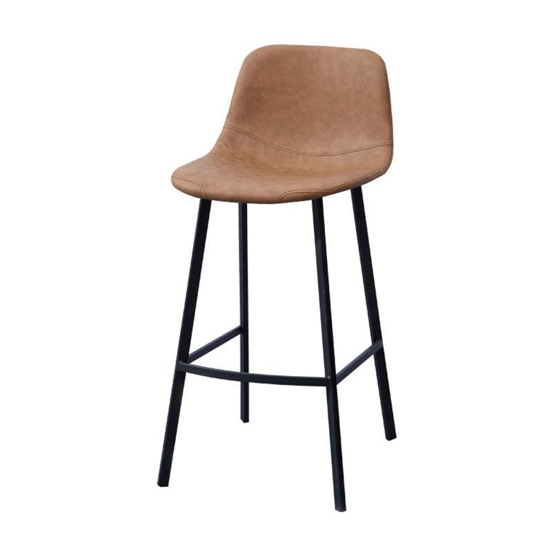 PU Leather Barstools Industrial Living Room Black Bar and Counter Stool Clearhalo 'Bar Furniture' 'Bar Stools' 'bar_stools' 'furn' 'furn_bar_stools' 'furniture_bar_stools' 'Kitchen & Dining Furniture' 'kitchen&dining_furn' 'kitchen' 'kitchen_furn' Furniture' 4321207