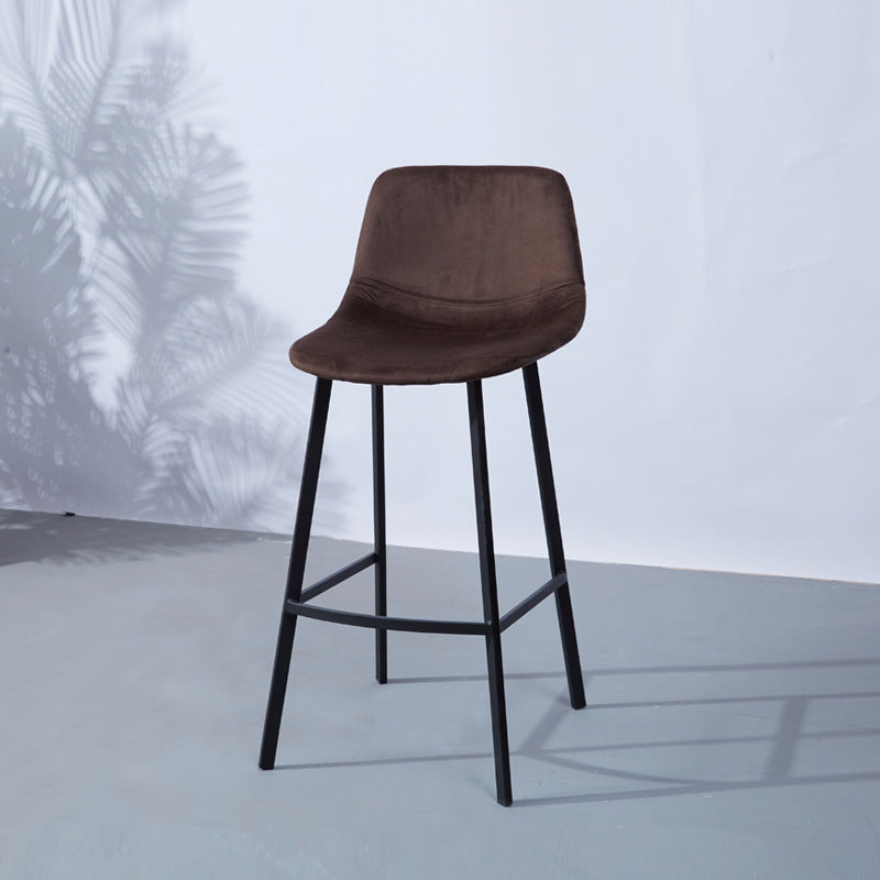 PU Leather Barstools Industrial Living Room Black Bar and Counter Stool Dark Coffee 1 Piece Counter Stool(26"H) Clearhalo 'Bar Furniture' 'Bar Stools' 'bar_stools' 'furn' 'furn_bar_stools' 'furniture_bar_stools' 'Kitchen & Dining Furniture' 'kitchen&dining_furn' 'kitchen' 'kitchen_furn' Furniture' 4321208