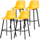 PU Leather Barstools Industrial Living Room Black Bar and Counter Stool Yellow 4 Piece Set Bar Stool(30"H) Clearhalo 'Bar Furniture' 'Bar Stools' 'bar_stools' 'furn' 'furn_bar_stools' 'furniture_bar_stools' 'Kitchen & Dining Furniture' 'kitchen&dining_furn' 'kitchen' 'kitchen_furn' Furniture' 4321217