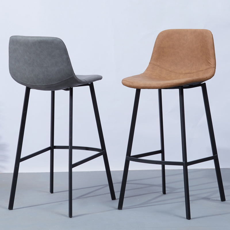 PU Leather Barstools Industrial Living Room Black Bar and Counter Stool Clearhalo 'Bar Furniture' 'Bar Stools' 'bar_stools' 'furn' 'furn_bar_stools' 'furniture_bar_stools' 'Kitchen & Dining Furniture' 'kitchen&dining_furn' 'kitchen' 'kitchen_furn' Furniture' 4321218