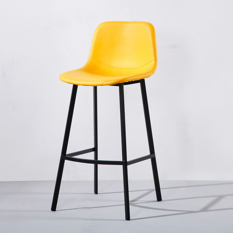PU Leather Barstools Industrial Living Room Black Bar and Counter Stool Yellow 1 Piece Bar Stool(30"H) Clearhalo 'Bar Furniture' 'Bar Stools' 'bar_stools' 'furn' 'furn_bar_stools' 'furniture_bar_stools' 'Kitchen & Dining Furniture' 'kitchen&dining_furn' 'kitchen' 'kitchen_furn' Furniture' 4321220