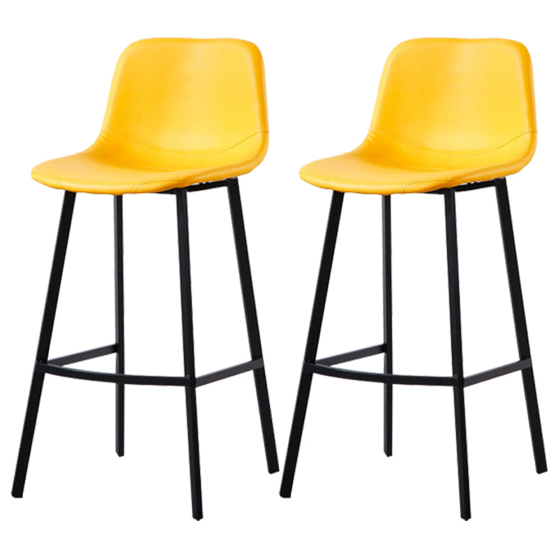 PU Leather Barstools Industrial Living Room Black Bar and Counter Stool Yellow 2 Piece Set Bar Stool(30"H) Clearhalo 'Bar Furniture' 'Bar Stools' 'bar_stools' 'furn' 'furn_bar_stools' 'furniture_bar_stools' 'Kitchen & Dining Furniture' 'kitchen&dining_furn' 'kitchen' 'kitchen_furn' Furniture' 4321221
