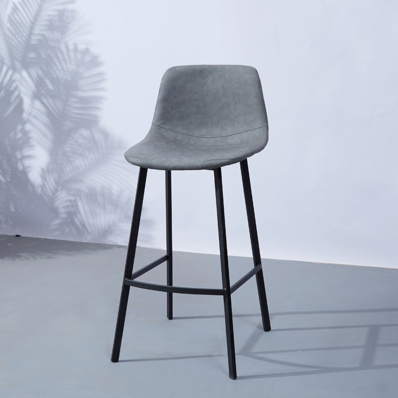 PU Leather Barstools Industrial Living Room Black Bar and Counter Stool Dark Gray 1 Piece Counter Stool(26"H) Clearhalo 'Bar Furniture' 'Bar Stools' 'bar_stools' 'furn' 'furn_bar_stools' 'furniture_bar_stools' 'Kitchen & Dining Furniture' 'kitchen&dining_furn' 'kitchen' 'kitchen_furn' Furniture' 4321223