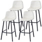PU Leather Barstools Industrial Living Room Black Bar and Counter Stool Gloss White 4 Piece Set Bar Stool(30"H) Clearhalo 'Bar Furniture' 'Bar Stools' 'bar_stools' 'furn' 'furn_bar_stools' 'furniture_bar_stools' 'Kitchen & Dining Furniture' 'kitchen&dining_furn' 'kitchen' 'kitchen_furn' Furniture' 4321225