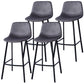 PU Leather Barstools Industrial Living Room Black Bar and Counter Stool Grey 4 Piece Set Counter Stool(26"H) Clearhalo 'Bar Furniture' 'Bar Stools' 'bar_stools' 'furn' 'furn_bar_stools' 'furniture_bar_stools' 'Kitchen & Dining Furniture' 'kitchen&dining_furn' 'kitchen' 'kitchen_furn' Furniture' 4321228
