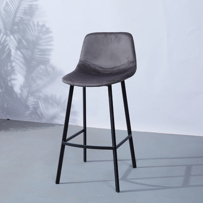 PU Leather Barstools Industrial Living Room Black Bar and Counter Stool Grey 1 Piece Counter Stool(26"H) Clearhalo 'Bar Furniture' 'Bar Stools' 'bar_stools' 'furn' 'furn_bar_stools' 'furniture_bar_stools' 'Kitchen & Dining Furniture' 'kitchen&dining_furn' 'kitchen' 'kitchen_furn' Furniture' 4321229