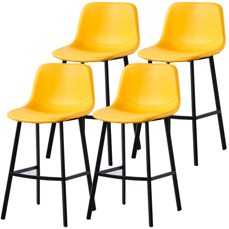 PU Leather Barstools Industrial Living Room Black Bar and Counter Stool Yellow 4 Piece Set Counter Stool(26"H) Clearhalo 'Bar Furniture' 'Bar Stools' 'bar_stools' 'furn' 'furn_bar_stools' 'furniture_bar_stools' 'Kitchen & Dining Furniture' 'kitchen&dining_furn' 'kitchen' 'kitchen_furn' Furniture' 4321231